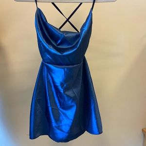 Royal Blue Satin Dress